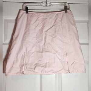 Sport Haley Pink Zip Front And Back Mini Skirt Light Shorts Underneath Size 10